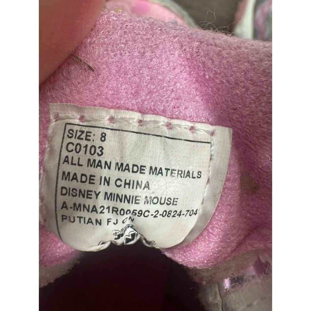 Disney Minnie Mouse Toddler Girls Pink‎ Light-Up Sneakers Size 8